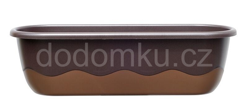 Truhlík samozavlažovací Mareta - 60 cm čokoládová + bronzová